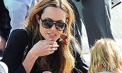 Джоли предоставила округлившийся животик на прогулке с детьми (фото) [25.01.2012 12:44]