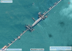 Роскосмос показал уникальный снимок Крымского моста из космоса [05.09.2017 08:45]